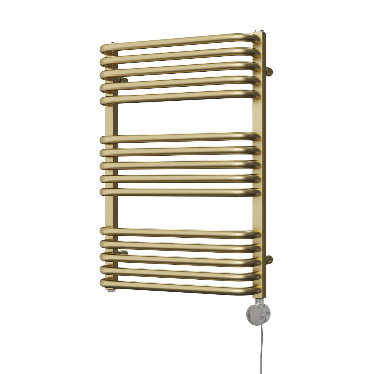 Crossmoor - Brushed Gold Electric Towel Rail H736mm x W500mm 300w Thermostatic