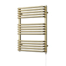 Crossmoor Polished Gold Electric Towel Rail 736mm x 500mm – 400w Standard Heated Bathroom Rail
