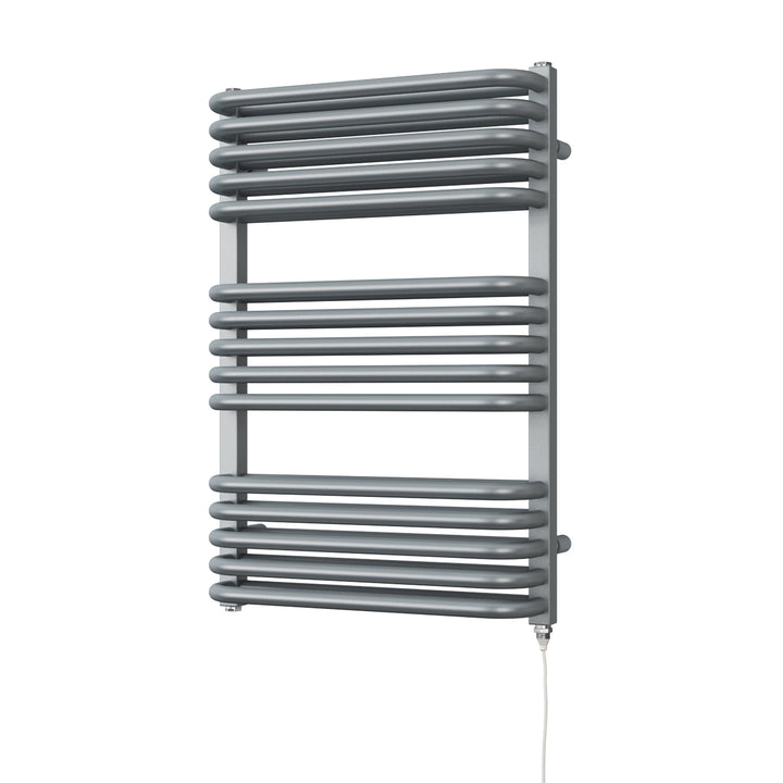 Crossmoor - Silver Electric Towel Rail H736mm x W500mm 600w Standard