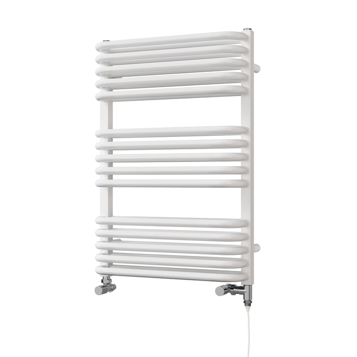 Crossmoor - White Dual Fuel Towel Rail H736mm x W500mm Standard