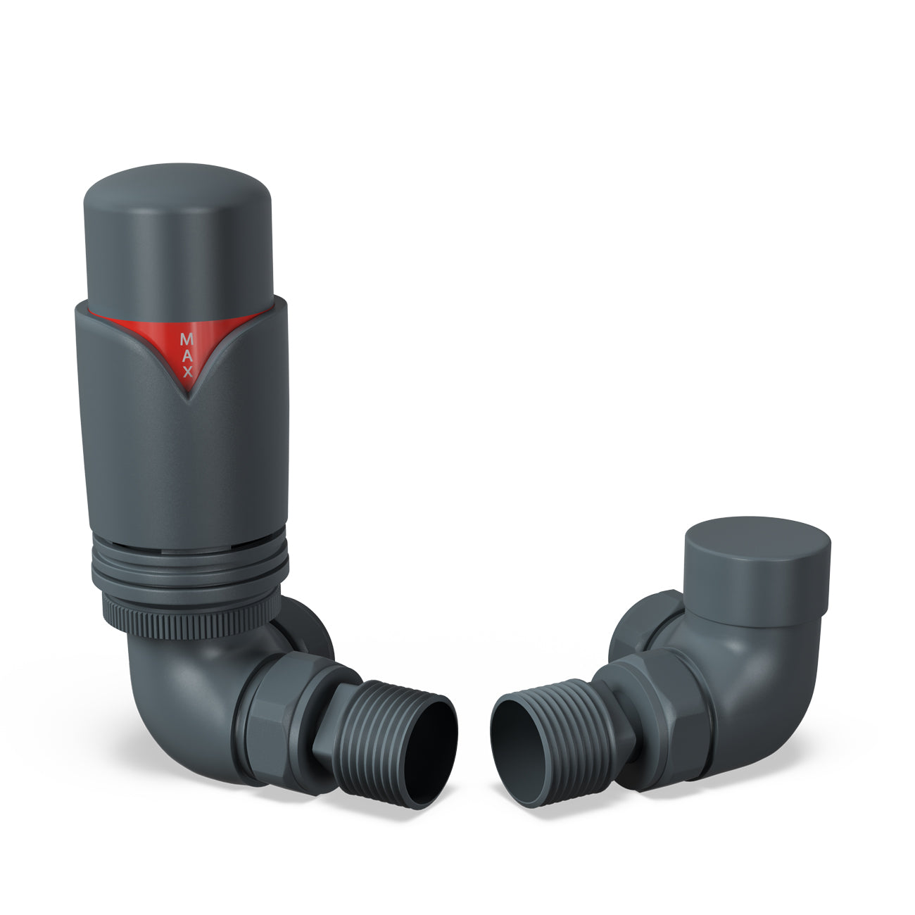 Corner Radiator Top Anthracite Thermostatic Radiator Valve Corner - Derry Bold | UK Radiators