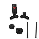 Derry Bold - Thermostatic Radiator Valve & Accessory Kit - Black Corner 15mm