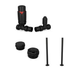 Derry Bold - Black Thermostatic Radiator Valve & Installation Kit Straight 15mm