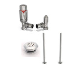 Derry Bold - Thermostatic Radiator Valve & Accessory Kit - Chrome Angled 15mm