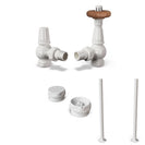 Derry Traditional - White Thermostatic Radiator Valve & Installation Kit Angled 15mm