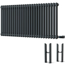 Alpha - Anthracite Column Electric Radiator H600mm x W1164mm 2 Column 1200w Thermostatic WIFI - Feet Included