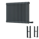 Alpha - Anthracite Column Electric Radiator H600mm x W768mm 2 Column 700w Thermostatic WIFI - Feet Included