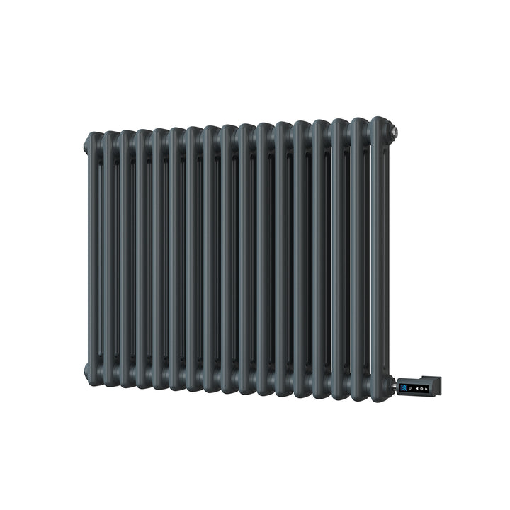 Alpha - Anthracite Column Electric Radiator H600mm x W768mm 2 Column 700w Thermostatic WIFI