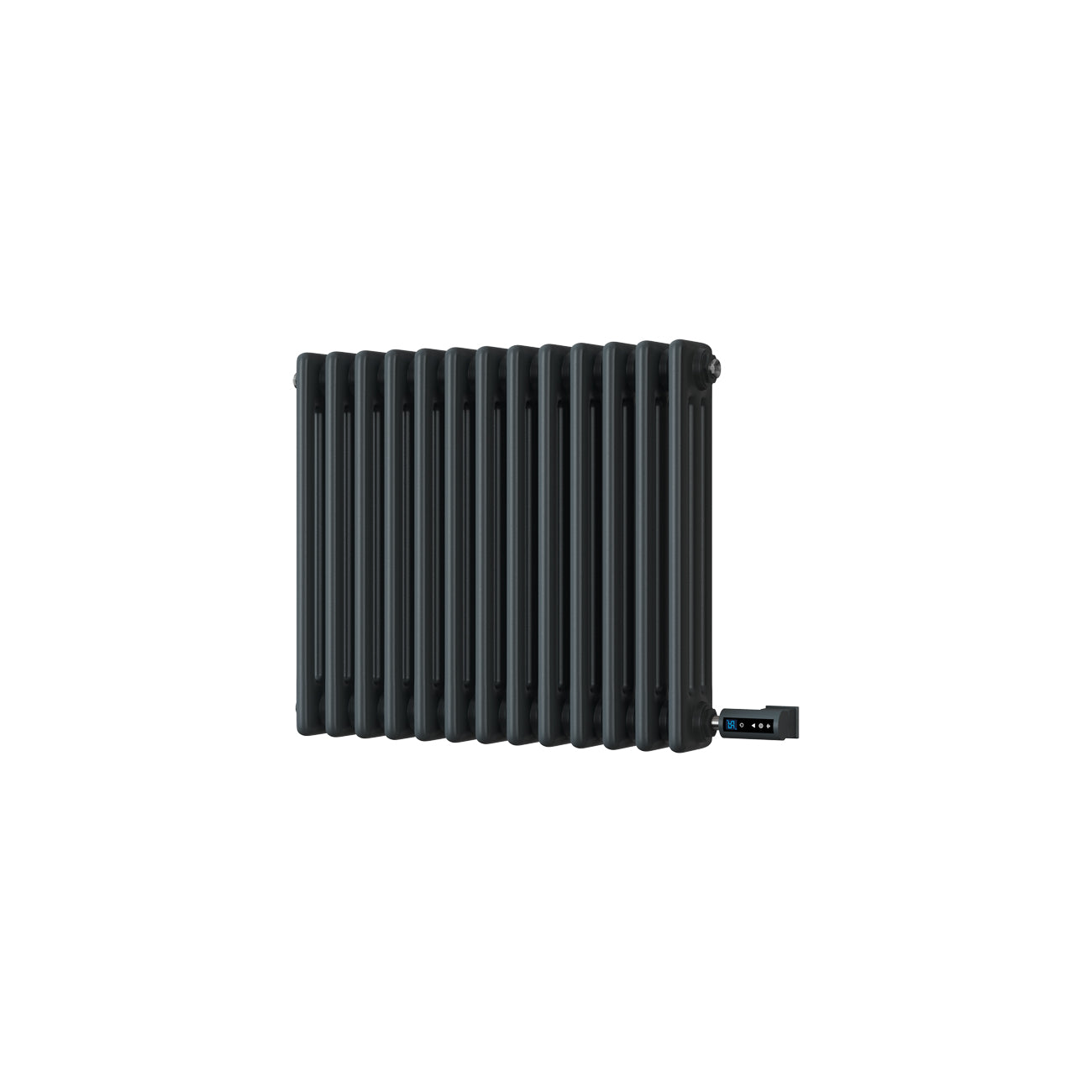 Alpha - Anthracite Column Electric Radiator H500mm x W599mm 3 Column 600w Thermostatic WIFI