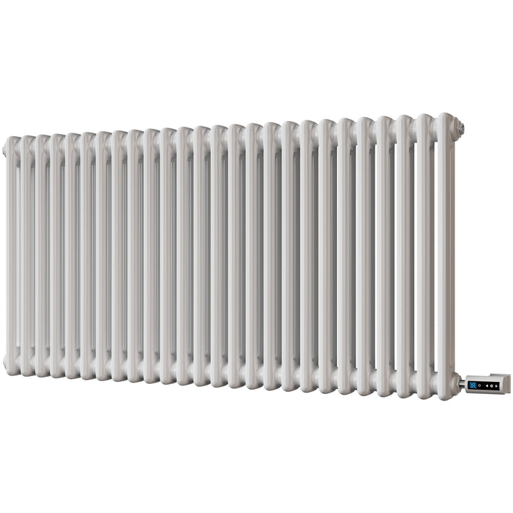 Alpha - White Column Electric Radiator H600mm x W1164mm 2 Column 1200w Thermostatic WIFI