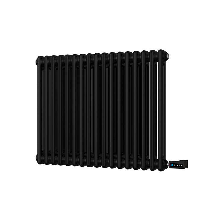 Alpha - Black Column Electric Radiator H600mm x W768mm 2 Column 700w Thermostatic WIFI