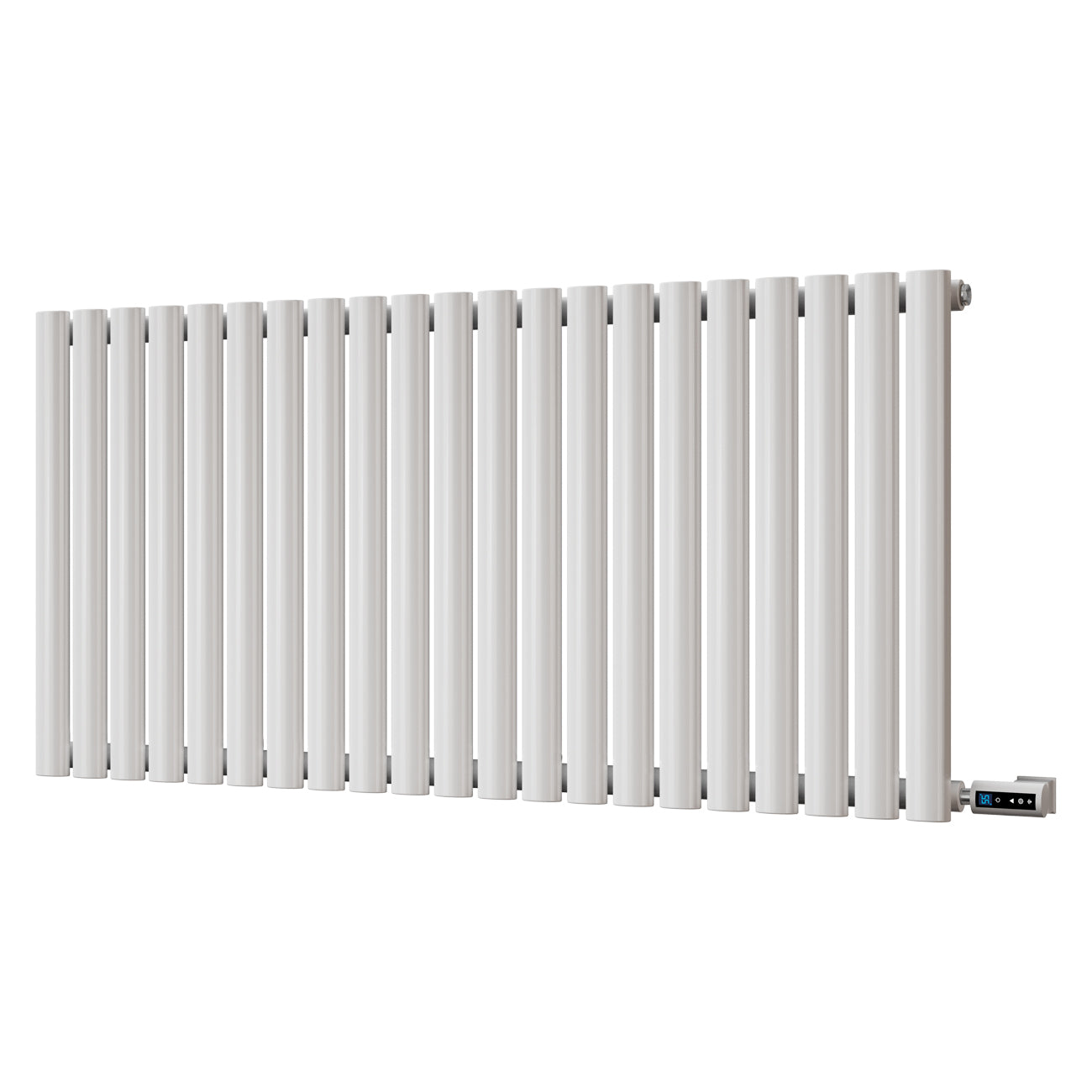 Omeara - White Horizontal Electric Radiator H600mm x W1218mm Single Panel 900w Thermostatic WIFI - Feet Included