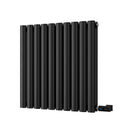 Omeara - Black Horizontal Electric Radiator H600mm x W580mm Double Panel 500w Thermostatic WIFI
