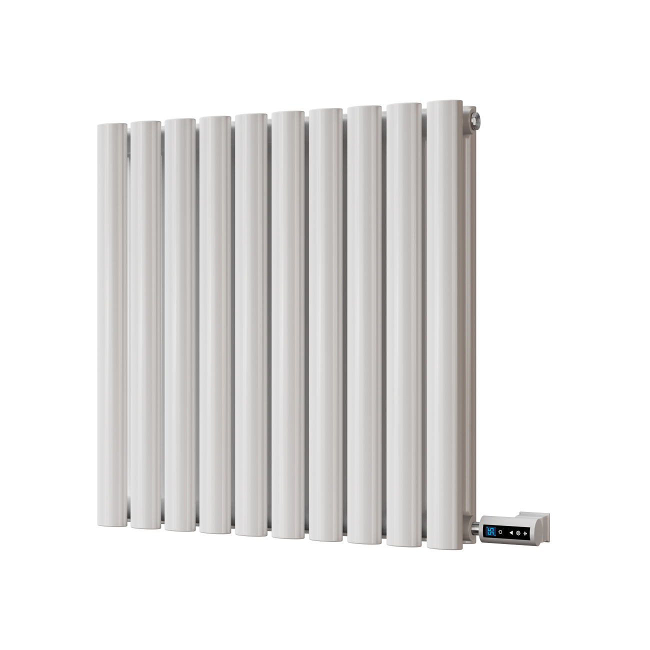 Omeara - White Horizontal Electric Radiator H600mm x W580mm Double Panel 500w Thermostatic WIFI