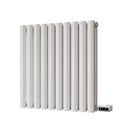 Omeara - White Horizontal Electric Radiator H600mm x W580mm Double Panel 500w Thermostatic WIFI