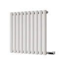 Omeara - White Horizontal Electric Radiator H600mm x W580mm Single Panel 300w Thermostatic WIFI - Feet Included