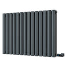 Omeara - Anthracite Horizontal Electric Radiator H600mm x W812mm Double Panel 800w Thermostatic WIFI