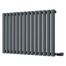 Omeara - Anthracite Horizontal Electric Radiator H600mm x W812mm Single Panel 600w Thermostatic WIFI - Feet Included