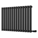 Omeara - Black Horizontal Electric Radiator H600mm x W812mm Single Panel 600w Thermostatic WIFI