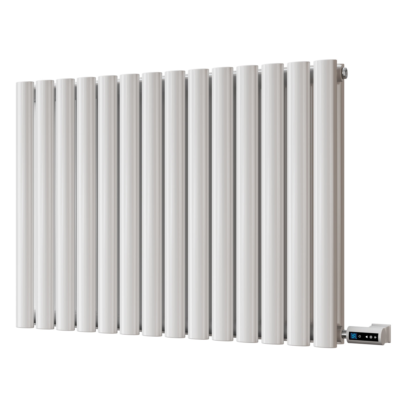 Omeara - White Horizontal Electric Radiator H600mm x W812mm Double Panel 800w Thermostatic WIFI