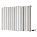 Omeara - White Horizontal Electric Radiator H600mm x W812mm Double Panel 800w Thermostatic WIFI