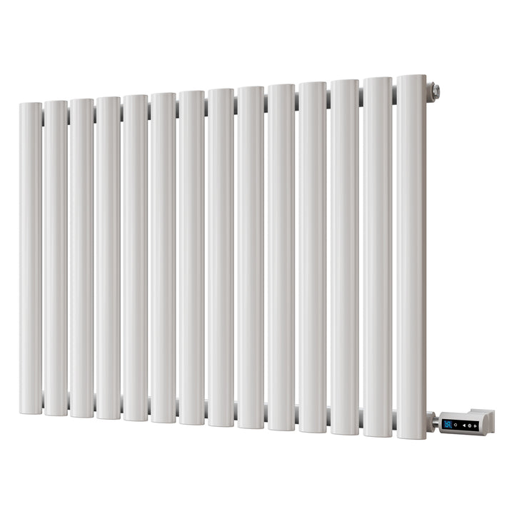 Omeara - White Horizontal Electric Radiator H600mm x W812mm Single Panel 600w Thermostatic WIFI - Feet Included