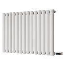 Omeara - White Horizontal Electric Radiator H600mm x W812mm Single Panel 600w Thermostatic WIFI - Feet Included