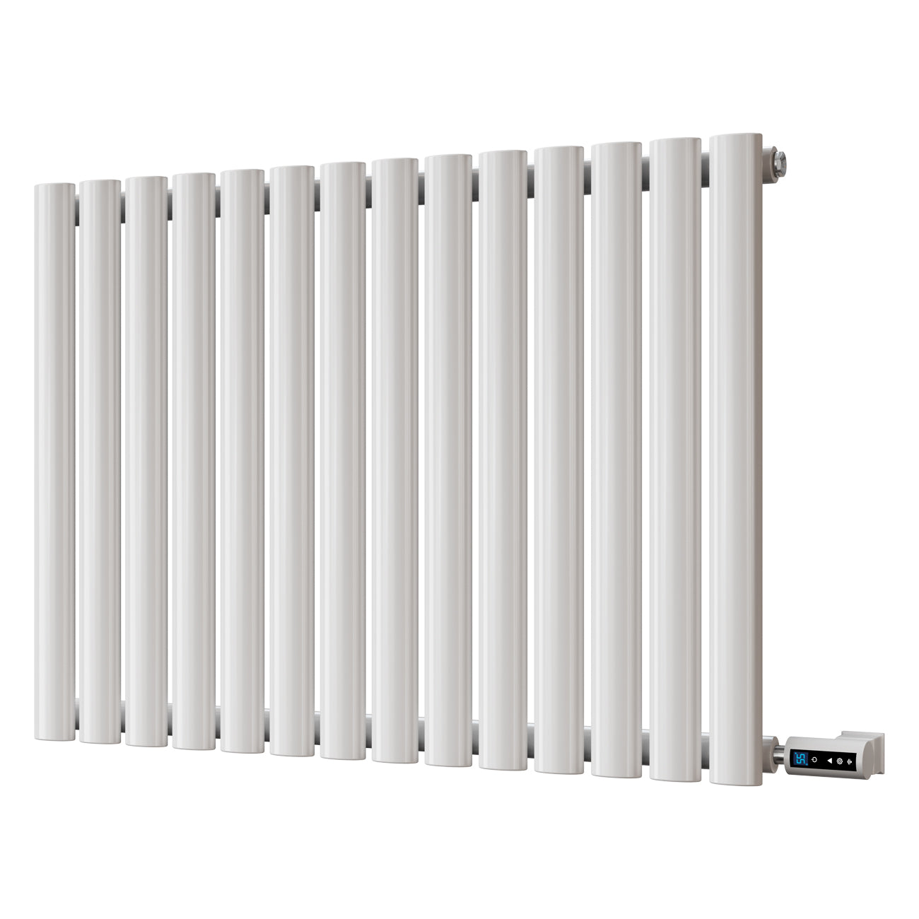 Omeara - White Horizontal Electric Radiator H600mm x W812mm Single Pan
