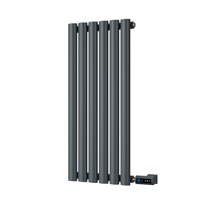 Omeara - Anthracite Horizontal Electric Radiator H800mm x W348mm Single Panel 200w Thermostatic WIFI