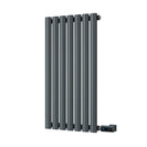 Omeara - Anthracite Horizontal Electric Radiator H800mm x W406mm Single Panel 300w Thermostatic WIFI