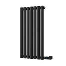 Omeara - Black Horizontal Electric Radiator H800mm x W406mm Single Panel 300w Thermostatic WIFI