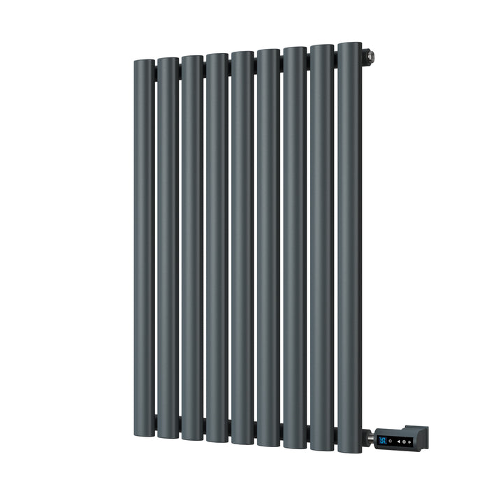 Omeara - Anthracite Horizontal Electric Radiator H800mm x W522mm Single Panel 500w Thermostatic WIFI