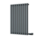 Omeara - Anthracite Horizontal Electric Radiator H800mm x W522mm Single Panel 500w Thermostatic WIFI