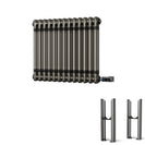 Alpha - Raw Metal Column Electric Radiator H500mm x W592mm 2 Column 300w Thermostatic WIFI - Feet Included