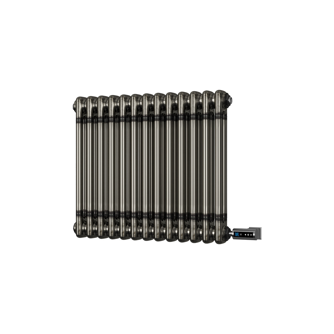 Alpha - Raw Metal Column Electric Radiator H500mm x W592mm 2 Column 500w Thermostatic WIFI