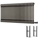 Alpha - Raw Metal Column Electric Radiator H600mm x W1164mm 2 Column 1200w Thermostatic WIFI - Feet Included