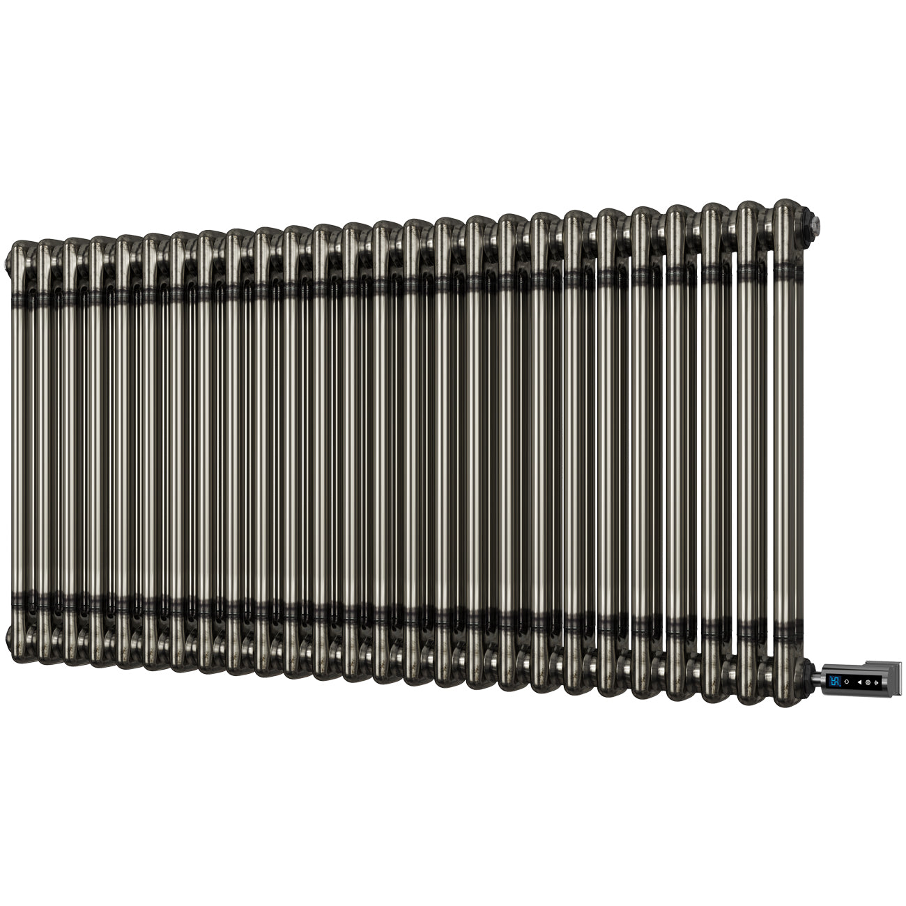 Alpha - Raw Metal Column Electric Radiator H600mm x W1164mm 2 Column 1200w Thermostatic WIFI