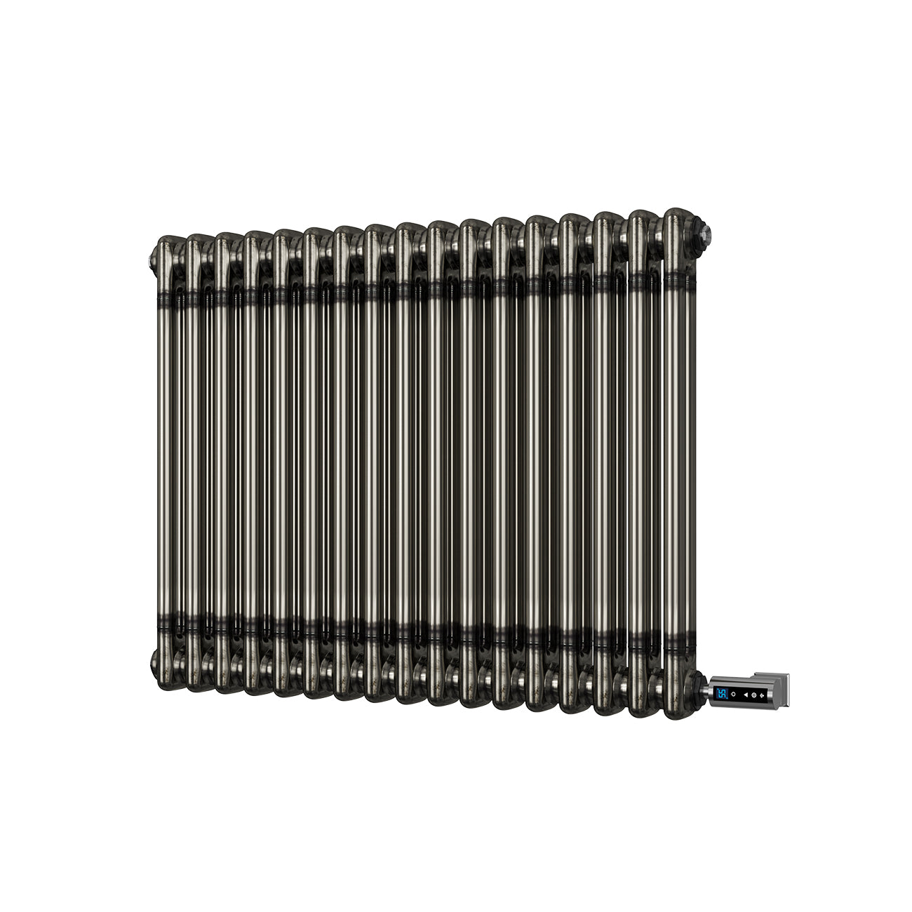 Alpha - Raw Metal Column Electric Radiator H600mm x W768mm 2 Column 700w Thermostatic WIFI