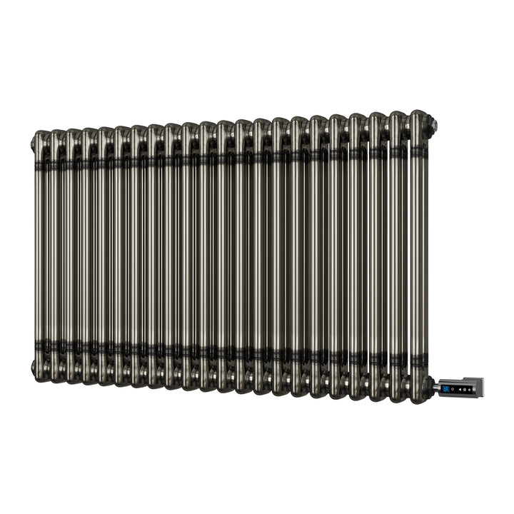 Alpha - Raw Metal Column Electric Radiator H600mm x W988mm 2 Column 900w Thermostatic WIFI