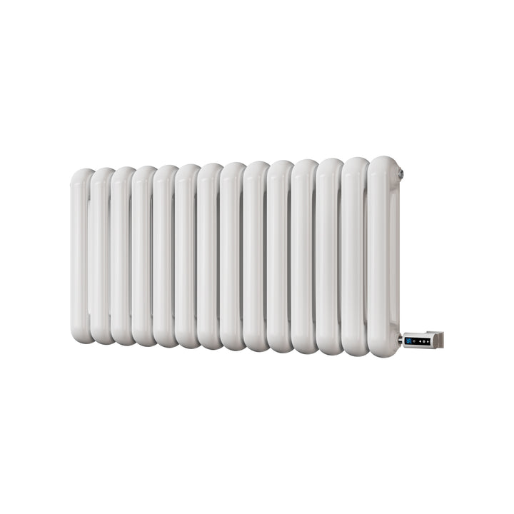 Sherwood - White Round Top Column Electric Radiator H500mm x W993mm 2 Column 900w Thermostatic WIFI