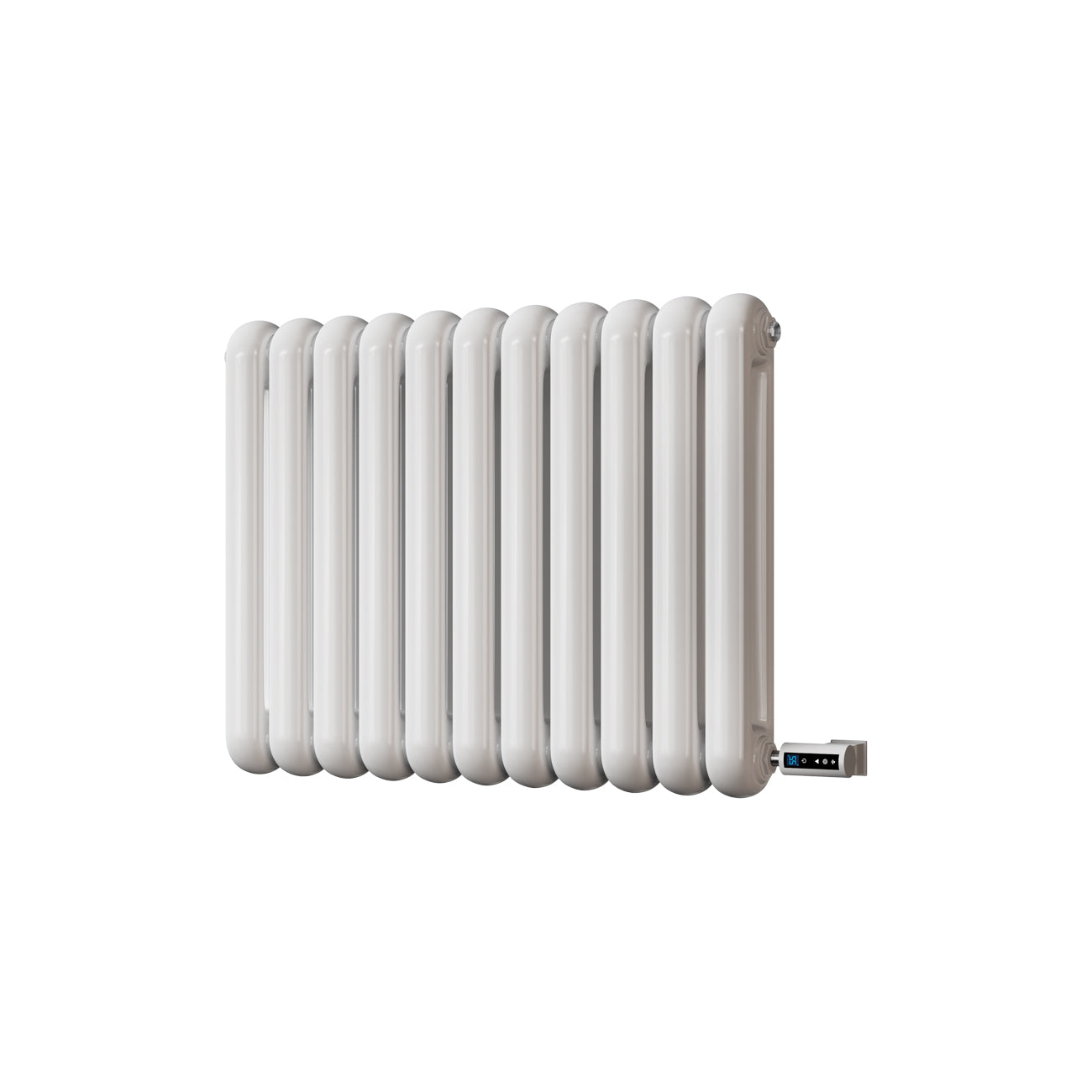 Sherwood - White Round Top Column Electric Radiator H600mm x W785mm 2 Column 600w Thermostatic WIFI