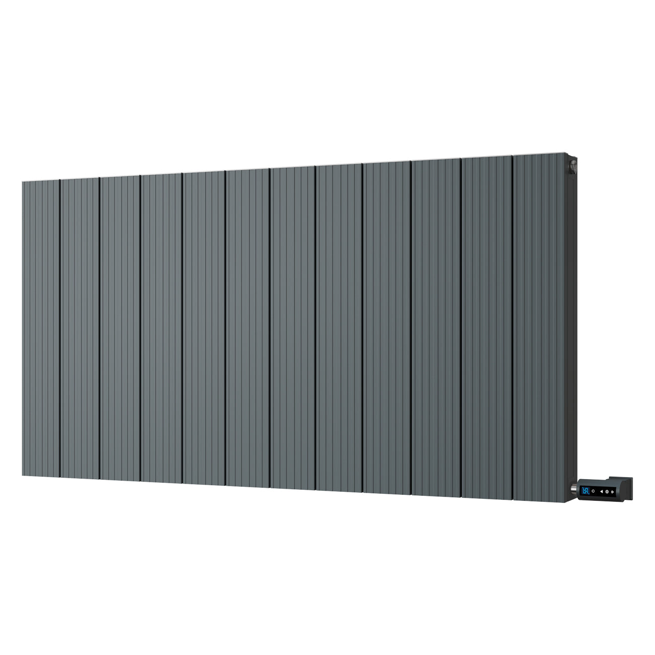Thetford - Anthracite Horizontal Electric Radiator Double Panel H600mm x W1124mm Grooved 1200w Thermostatic WIFI