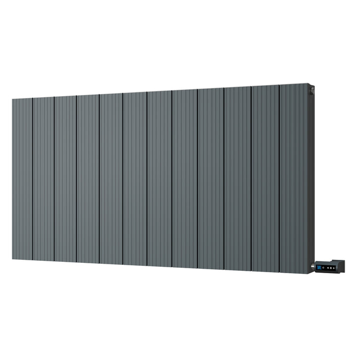 Thetford - Anthracite Horizontal Electric Radiator Double Panel H600mm x W1124mm Grooved 1200w Thermostatic WIFI