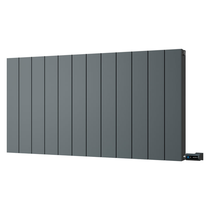Thetford - Anthracite Horizontal Electric Radiator Double Panel H600mm x W1124mm Smooth 1200w Thermostatic WIFI
