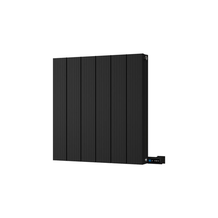 Thetford - Black Horizontal Electric Radiator Double Panel H600mm x W560mm Grooved 300w Thermostatic WIFI