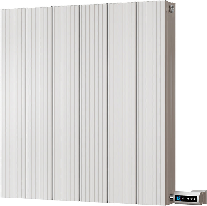 Thetford - White Horizontal Electric Radiator H600mm x W560mm Grooved 300w Thermostatic WIFI