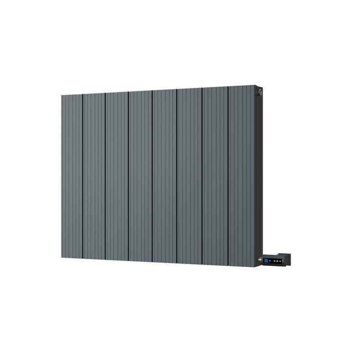 Thetford - Anthracite Horizontal Electric Radiator Double Panel H600mm x W748mm Grooved 600w Thermostatic WIFI