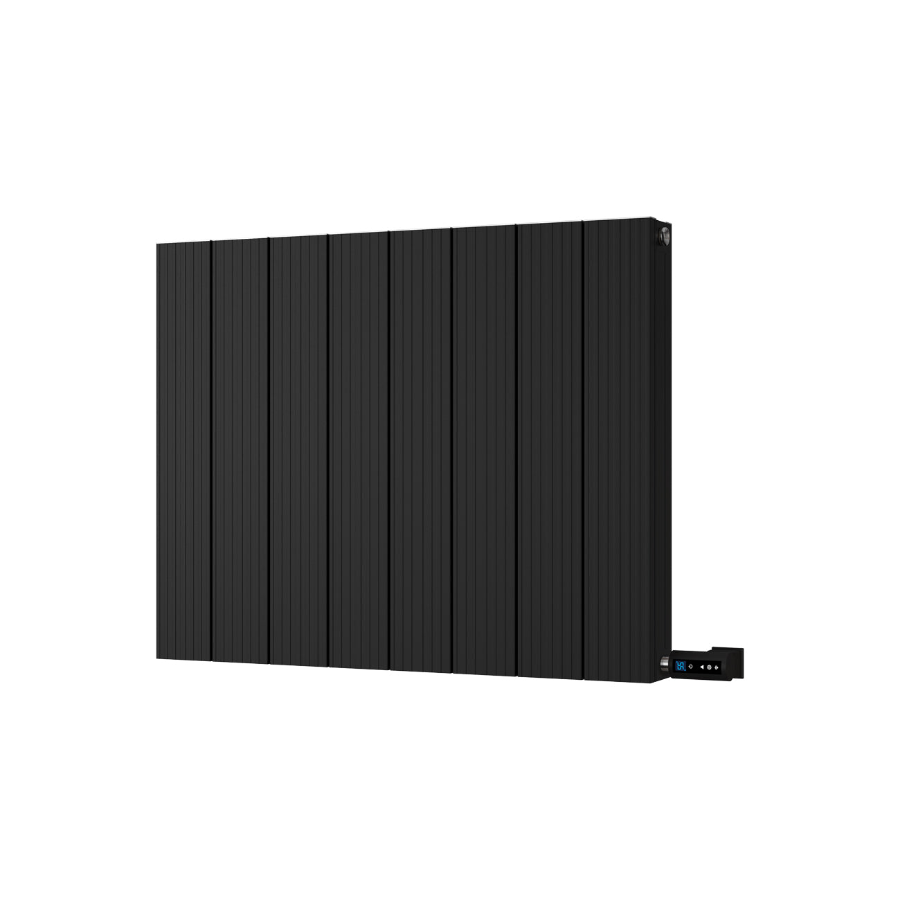 Thetford - Black Horizontal Electric Radiator Double Panel H600mm x W748mm Grooved 600w Thermostatic WIFI