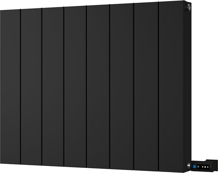 Thetford - Black Horizontal Electric Radiator H600mm x W748mm Smooth 600w Thermostatic WIFI