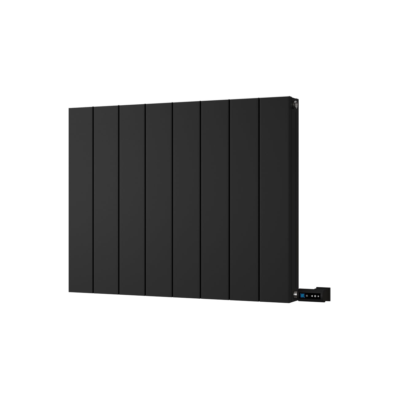 Thetford - Black Horizontal Electric Radiator Double Panel H600mm x W748mm Smooth 600w Thermostatic WIFI